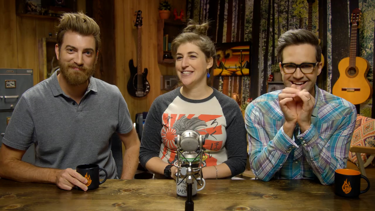 GMM 1250.1: 3 Monkeys Blindfold Challenge ft. Mayim Bialik